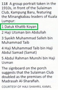 Khatib Koyan, 1910-an