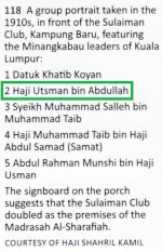 Hj. Utsman Abdullah, 1910-an