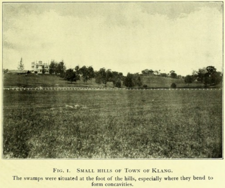Keadaan kawasan "Race Ground" pekan Klang setelah perparitan dibina, sekitar 1910
