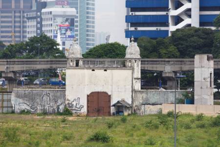 The historic gate of Pudu Prison. The prison is demolished now. However, some murals were still on the walls, revealing the horror of the building