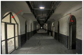 Figure 15: The present condition of the Cell Block’s interior. Original design and fittings appear to have survived.