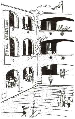 Figure 23: Illustration of Pudu Jail as a museum. The cell block’s courtyard creates an interesting enclosed space.