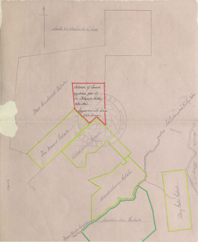 Peta ladang-ladang lembah Setapak (termasuk Hawthornden), 1892
