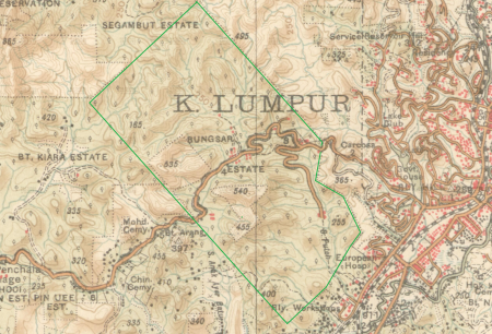 Peta sekitar Bungsar Estate, 1923