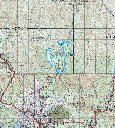 Peta lokasi Empangan Batu, 1962