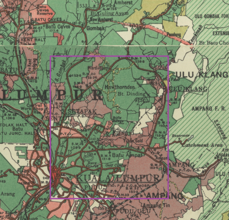Peta sekitar Gonggang, 1950