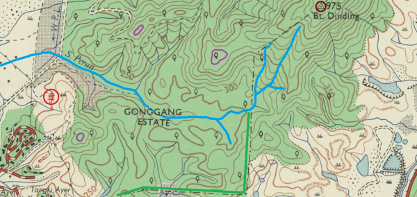 Peta lokasi perkuburan keluarga Loke Yew, 1967