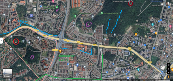 Peta lokasi perkuburan keluarga Loke Yew, kini