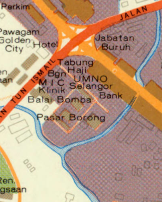 Peta Lokasi Pasar Borong Lama (1982)