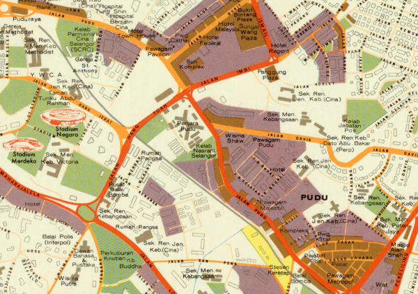 Peta sekitar Penjara Pudu, 1982