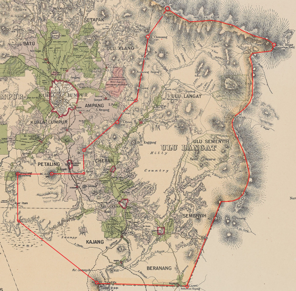 Peta persempadanan polis Ulu Langat, 1908