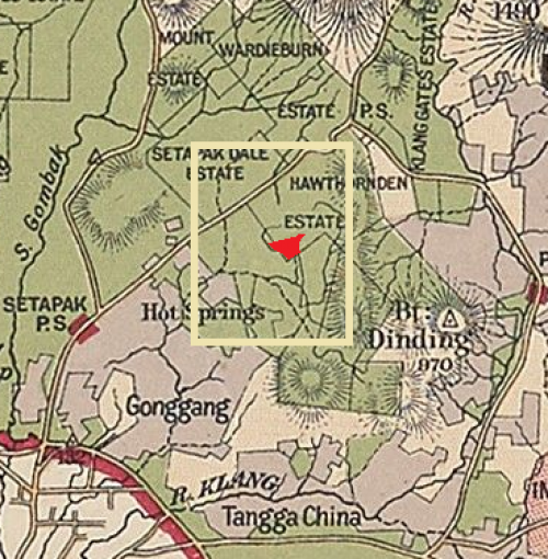Lokasi Lombong Loke Yew di Hawthornden Estate, 1904