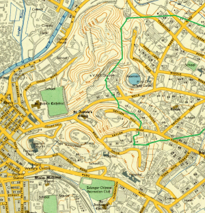 Peta lokasi bekas Weld's Hill Estate, 1957